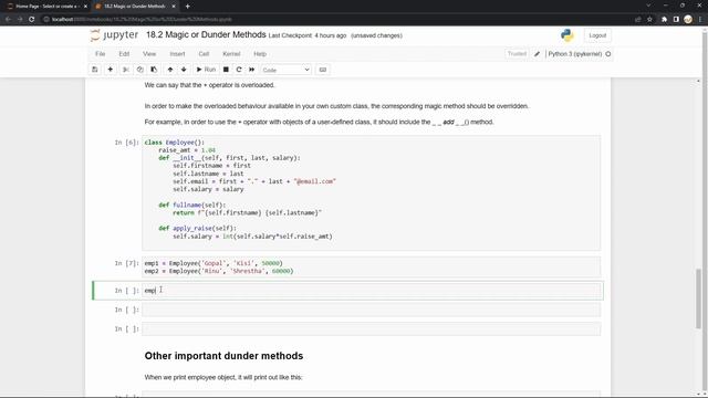 18.2 Magic or Dunder Method || Python Programming Crash Course in Nepali || NextStep InfoTech
