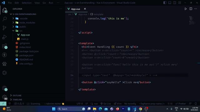#7. Event Handling & Modifiers in Vue js || Vue js Series  #vuejs  #frontend  #webdevelopment