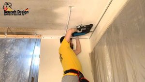 Монтаж натяжных потолков газовым пистолетом. Быстро и чисто!