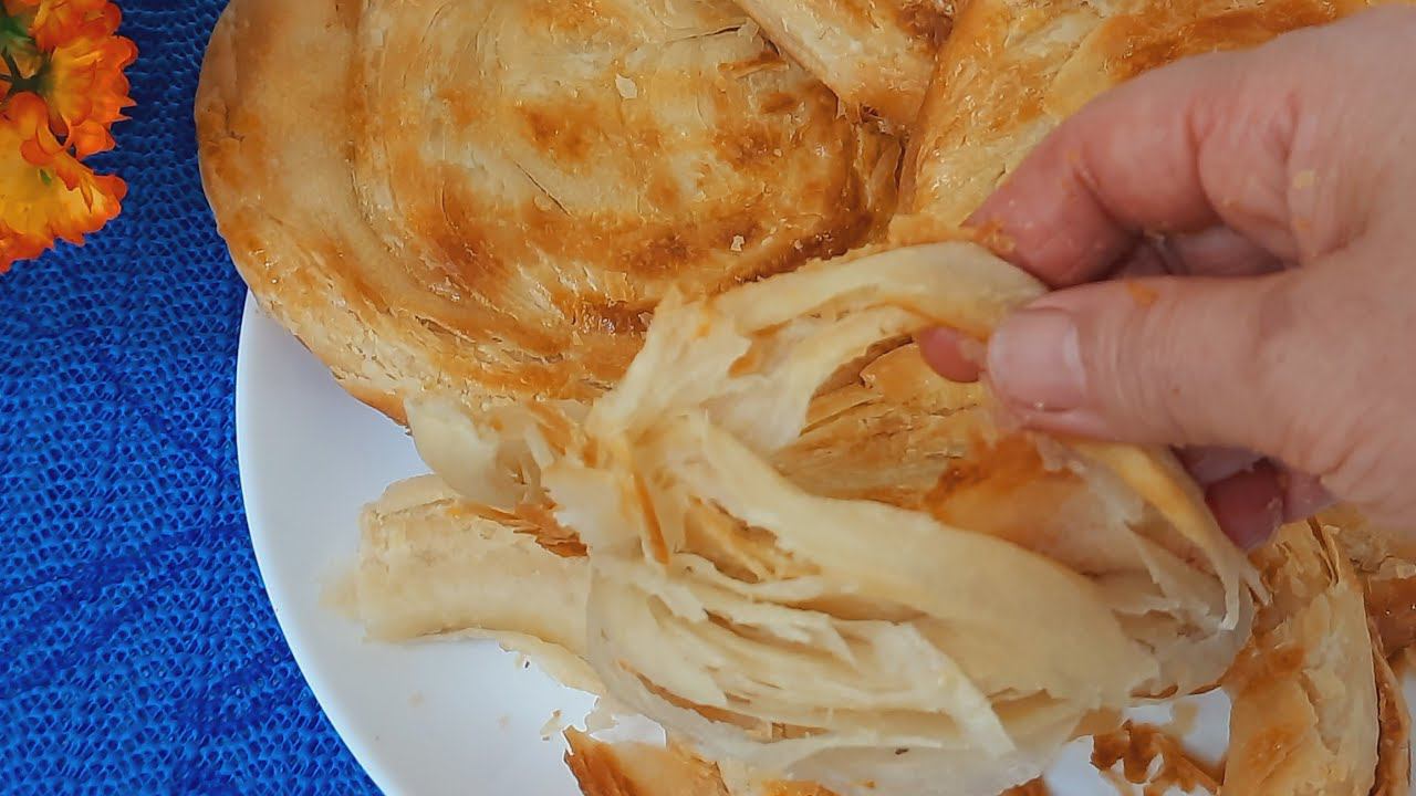 Очень  ВКУСНЫЙ рецепт .МУКА + ВОДА ✅ СЛОЁНОЕ ЛЕПЁШКА БЕЗ РАСКАТКИ ТЕСТА  ПАТИР НОН