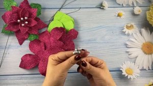 Пуансеттия - цветы зимы. Рождественская звезда из фоамирана.