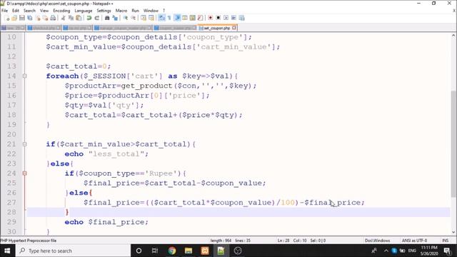 Step by step create an eCommerce website using PHP - Part 17 (Coupon Code Implementation)