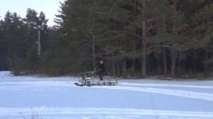 Самодельный снегоход 02 ,часть № 13 первый выезд !