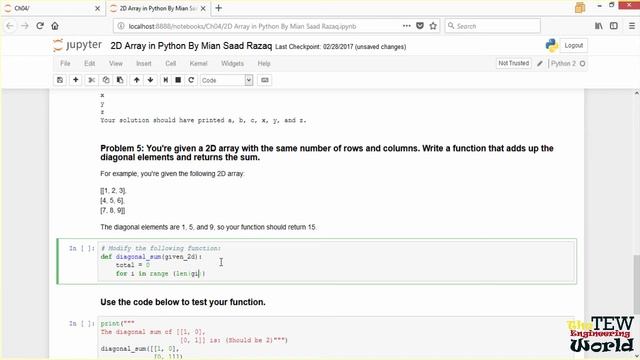 Two Dimensional Arrays (2D Arrays) With Examples From Python | Prepare For Coding Interview