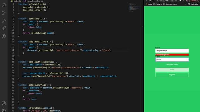 Mensagens de erro no formulário de Login com Javascript - #05 смотреть онлайн