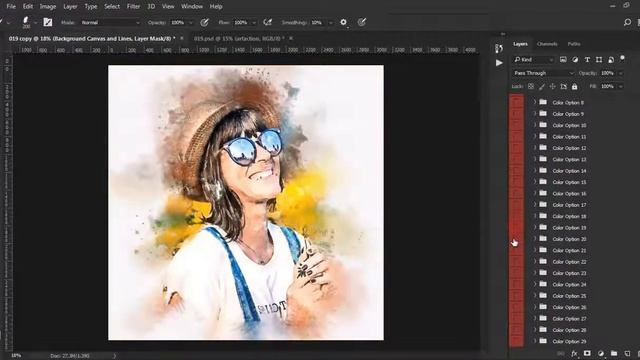 watercolor sketch fx photoshop action video tutorial