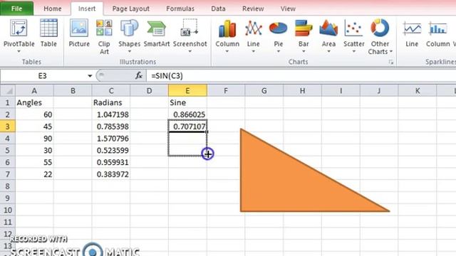 How to Use the SIN Formula in Excel 2010 смотреть онлайн