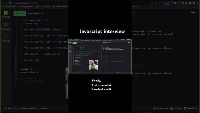 Javascript event loop interview #coding #node #nodejs #tech #javascript #technology #techinterview