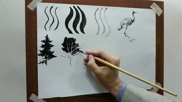 Композиция 2 класс СК графика техн. тушь упражнения Дроздов А.С. смотреть онлайн