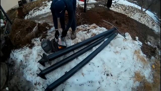 Винтовые сваи под баню-бочку.