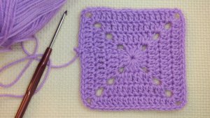 Плотный бабушкин квадрат крючком.Как вязать начинающим. How to Crochet a Granny Square  Урок 32