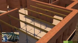 Расчет и монтаж опалубки для монолитного перекрытия, заливка монолитного перекрытия, монтаж плиты