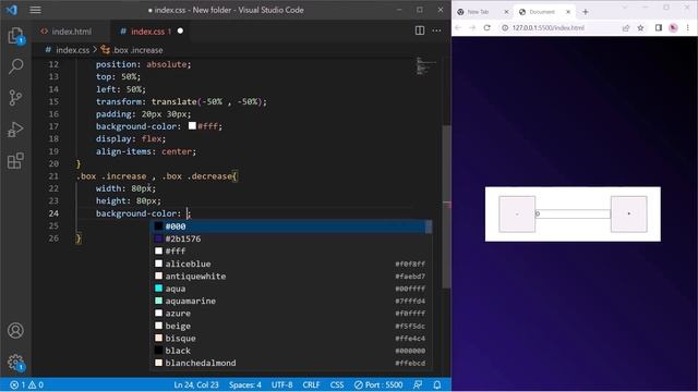 Create Increment And Decrement Counter Using JavaScript. смотреть онлайн