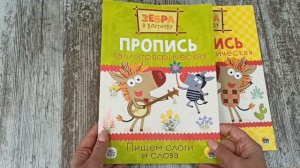 ЗЕБРА В КЛЕТОЧКУ. Каллиграфические прописи. ПИШЕМ СЛОГИ И СЛОВА. ПИШЕМ БУКВЫ И ЦИФРЫ