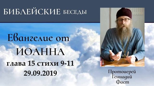53.Евангелие от Иоанна глава 15:9-11. Протоиерей Геннадий Фаст 29.09.2019 смотреть онлайн