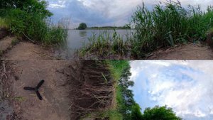Река Кубань вблизи хутора Прикубанского 360 VR