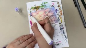 МОРСКОЙ ПЕЙЗАЖ МАРКЕРАМИ