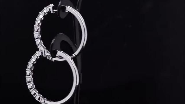 DovEggs Solid 14K White Gold Post 3ctw 3.5mm G-H-I Color Moissanite Big Hoop Earring Platinu Review смотреть онлайн