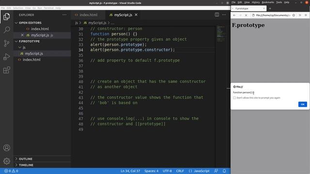 Function prototype - Basic JavaScript Fast (23) | f.prototype