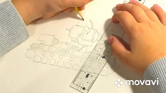Как рисовать ТАНК КВ 6 Gerand карандашом. Рисунок-инструкция!