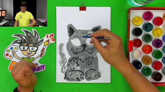 Как нарисовать Британца - рисуем британскую кошку - портрет красками смотреть онлайн