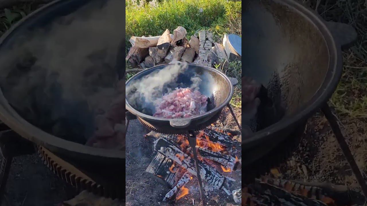 Еда в казане вкусная, когда вокруг природа! Походы, приготовление плова. Витебск, Беларусь. Водник.