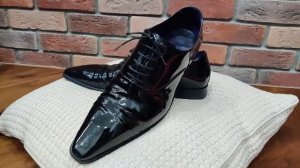 Туфли мужские черные лакированные натуральная кожа классические Pertini, размер 45