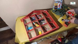 Адвент календарь из картона своими руками Новогоднее украшение DIY
