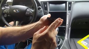 Infiniti Q50 мультимедиа, подключение телефона к верхнему экрану