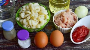 Макароны по флотски с яйцом