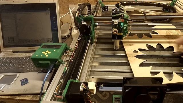 Лазерный модуль для резки фанеры. Тест. смотреть онлайн