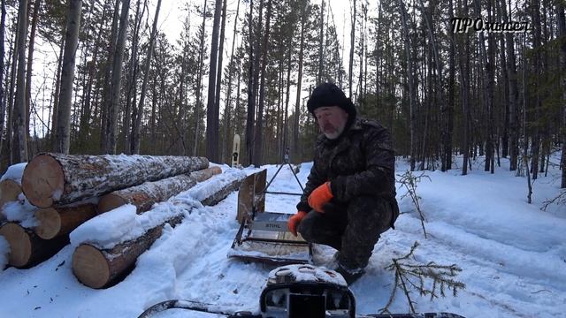 ПРО сани к снегоходу для перевозки леса. смотреть онлайн