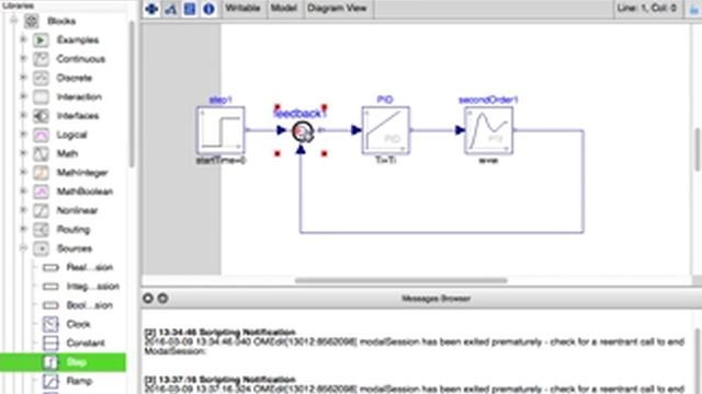 Simulate a feedback control system in OpenModelica смотреть онлайн
