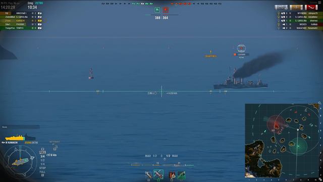World of warships - IJN Kawachi Троллим эсминцы.