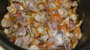 Куриные желудки тушеные в мультиварке