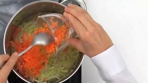 Суп из морского языка с овощами.