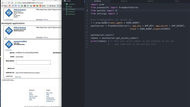 Prawouath2 tutorial for Python Reddit Bot смотреть онлайн
