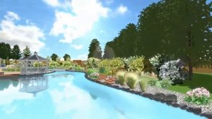Ландшафтный дизайн - 3D моделирование - Участок в лесу