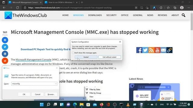 Microsoft Management Console (MMC.exe) Has Stopped Working