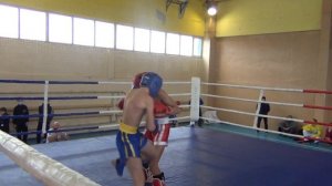 Кикбоксинг WAKO Покровск 27.02.21.Финал Лоу-кик Киверский 51 кг.14 лет,  С(синий)VSТкачёв Д.красный