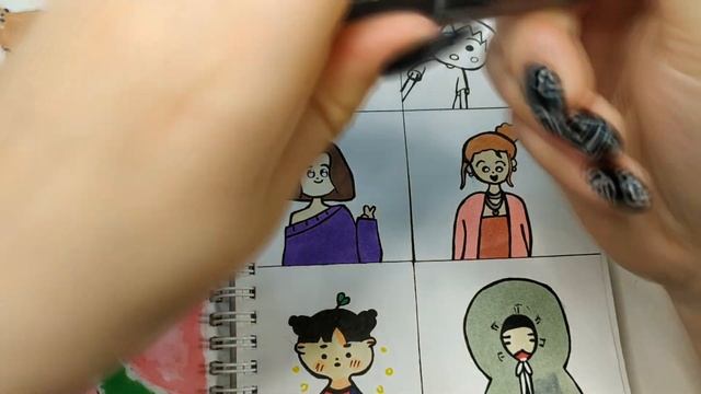 Мои школьные простые рисунки в скетчбуке! Показываю и раскрашиваю маркерами