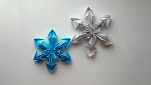 Снежинки из бумаги. Оригами снежинка на Новый год.