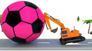 Learn Colors with PACMAN Slide and 3D Soccer Ball Street Vehicle for Children
