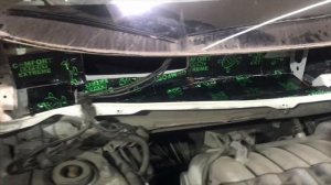 Вибро- шумоизоляция жабо, на примере Mitsubishi Outlander. Шумка под капотом в дополнении к салонно