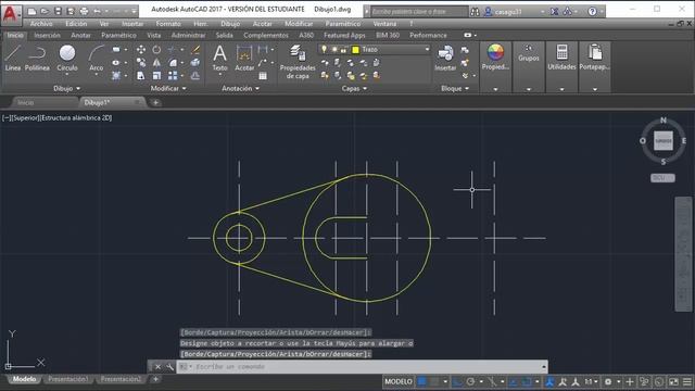 Dibujo 01 pieza mecánica en Autocad 2017 (forma 2) смотреть онлайн