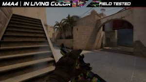 CSGO M4A4 | In living color - Skin showcase and gameplay all floats/wear [4K60FPS]