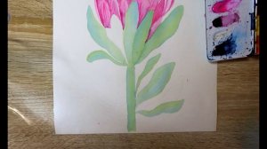 Watercolor Protea Flower Painting Tutorial - Easy Botanical Art Ideas