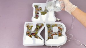 How to Resin Large Letter mold with real dried flowers | LET'S RESIN Tutorial-DIY Resin | Home Deco