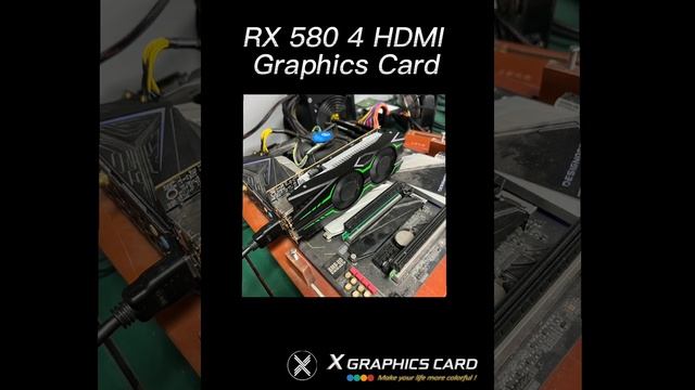 Low profile mini size RX580 4HDMI multi-display graphics card