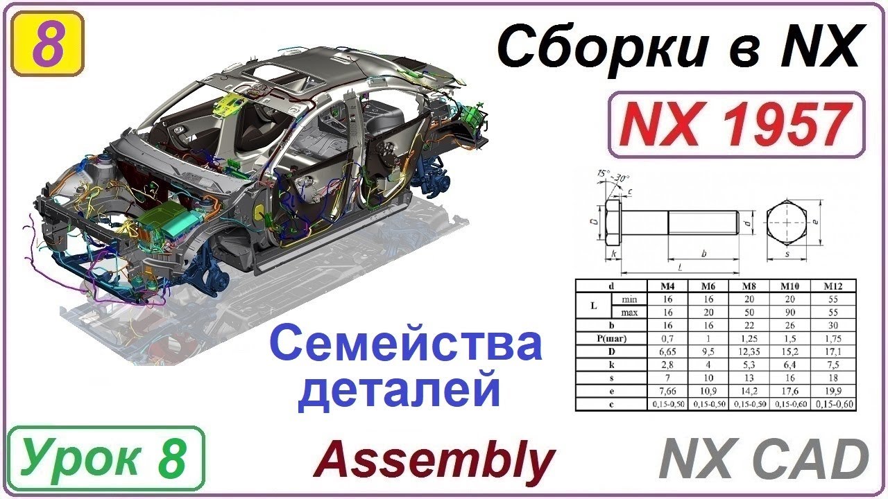 Сборки в NX. Семейства деталей. Урок 8